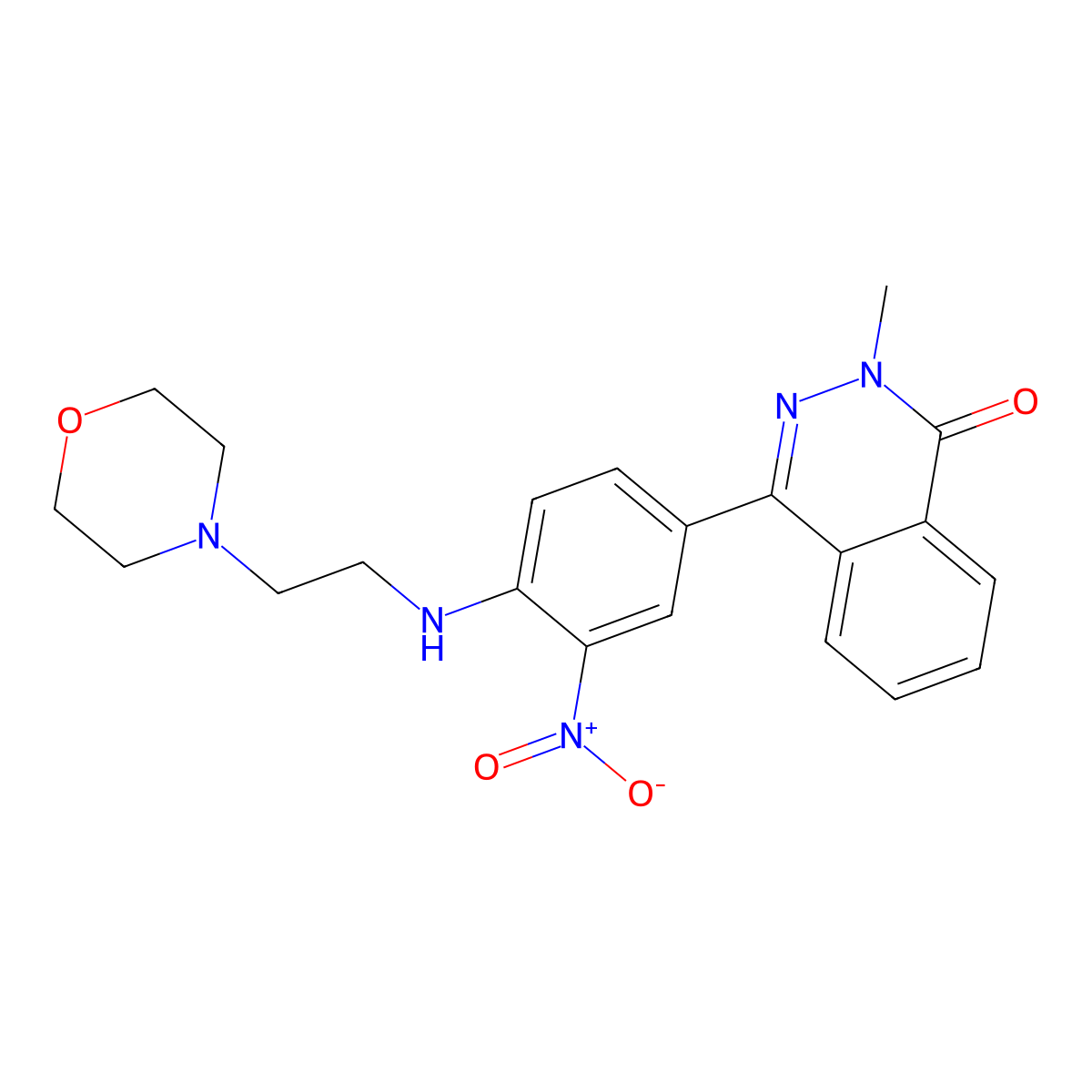 2-Methyl-4-[4-(2-morpholin-4-ylethylamino)-3-nitrophenyl]phthalazin-1-one molecular structure, CAS 585553-17-9