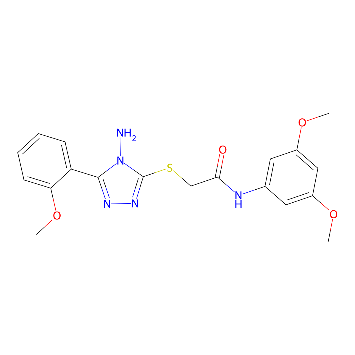 2-{[4-amino-5-(2-methoxyphenyl)-4H-1,2,4-triazol-3-yl]sulfanyl}-N-(3,5-dimethoxyphenyl)acetamide molecular structure, CAS 585553-18-0
