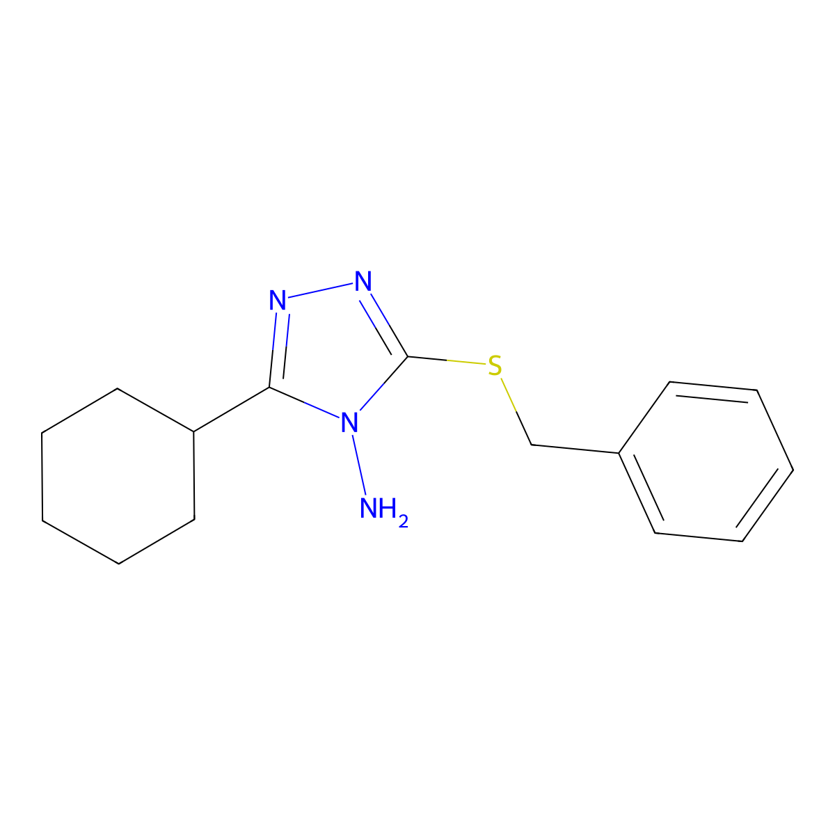 3-Cyclohexyl-5-(phenylmethylthio)-1,2,4-triazol-4-amine molecular structure, CAS 585553-19-1