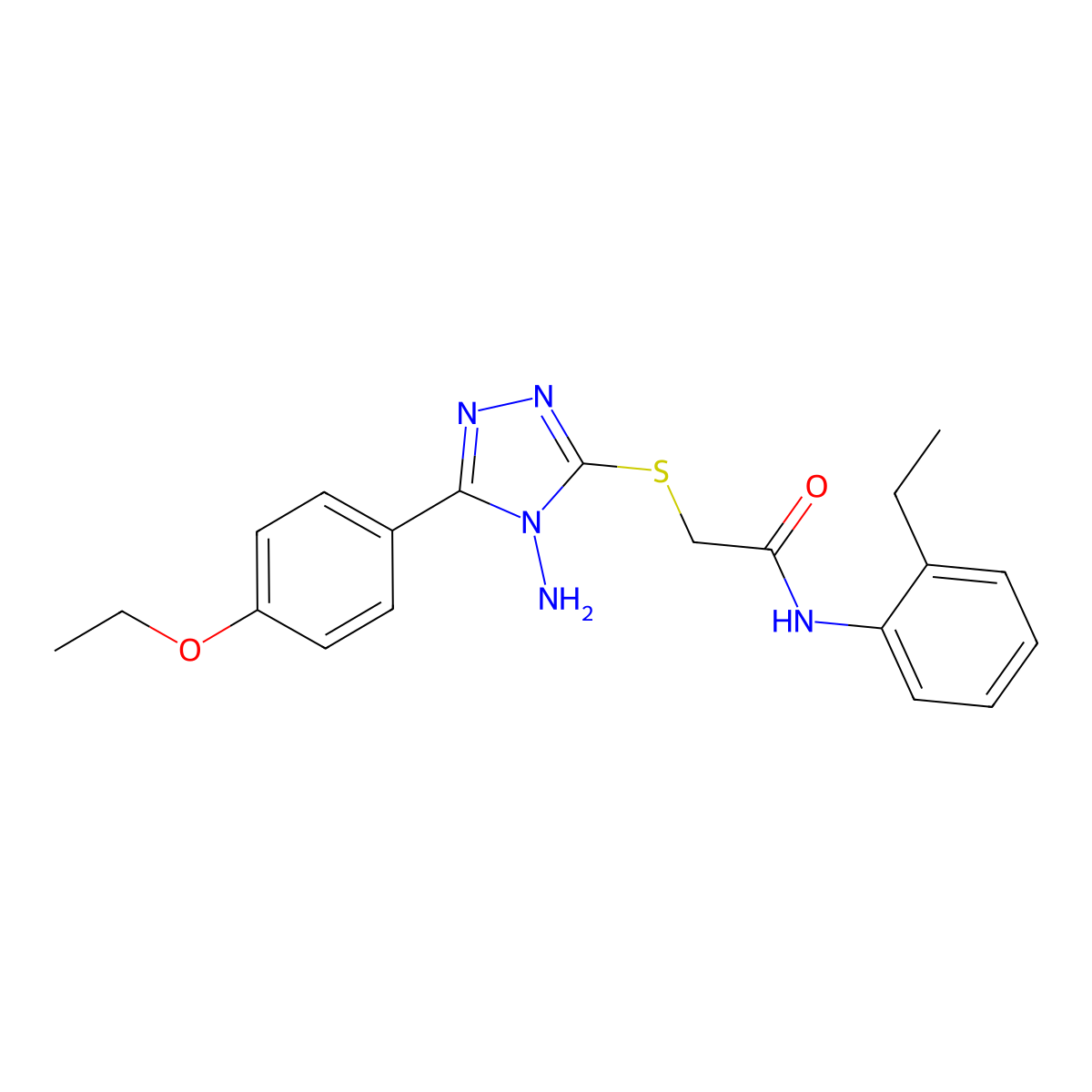 2-{[4-amino-5-(4-ethoxyphenyl)-4H-1,2,4-triazol-3-yl]sulfanyl}-N-(2-ethylphenyl)acetamide molecular structure, CAS 585553-92-0