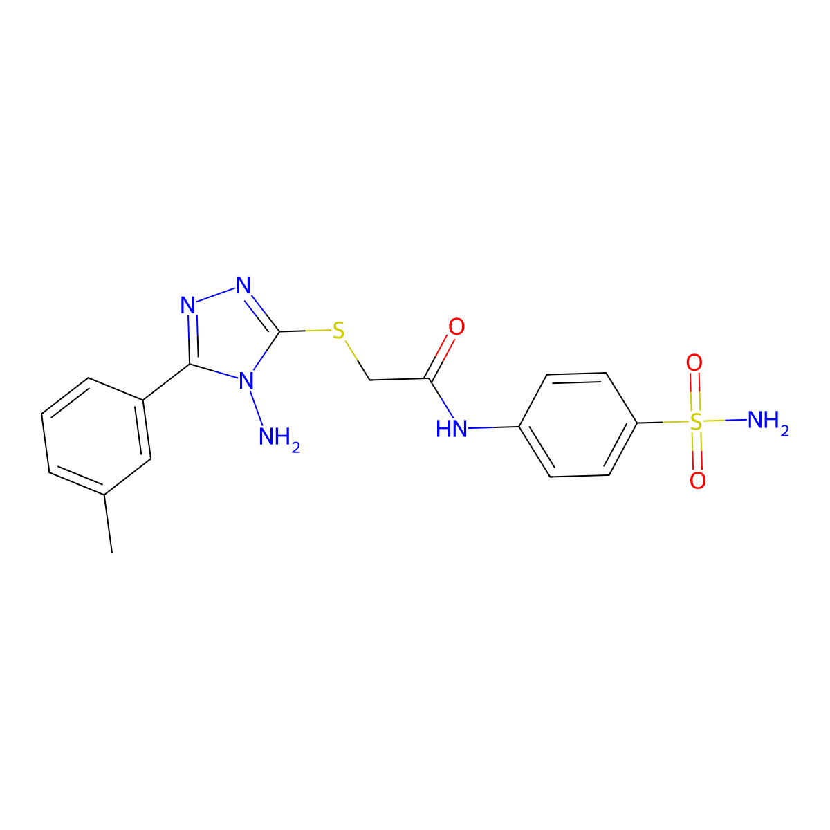 2-{[4-amino-5-(3-methylphenyl)-4H-1,2,4-triazol-3-yl]sulfanyl}-N-(4-sulfamoylphenyl)acetamide molecular structure, CAS 585554-48-9