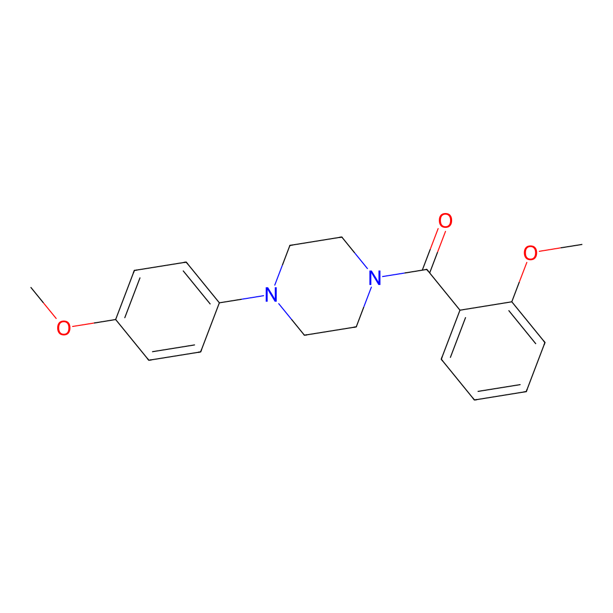 (2-Methoxyphenyl)-[4-(4-methoxyphenyl)piperazin-1-yl]methanone molecular structure, CAS 585554-69-4
