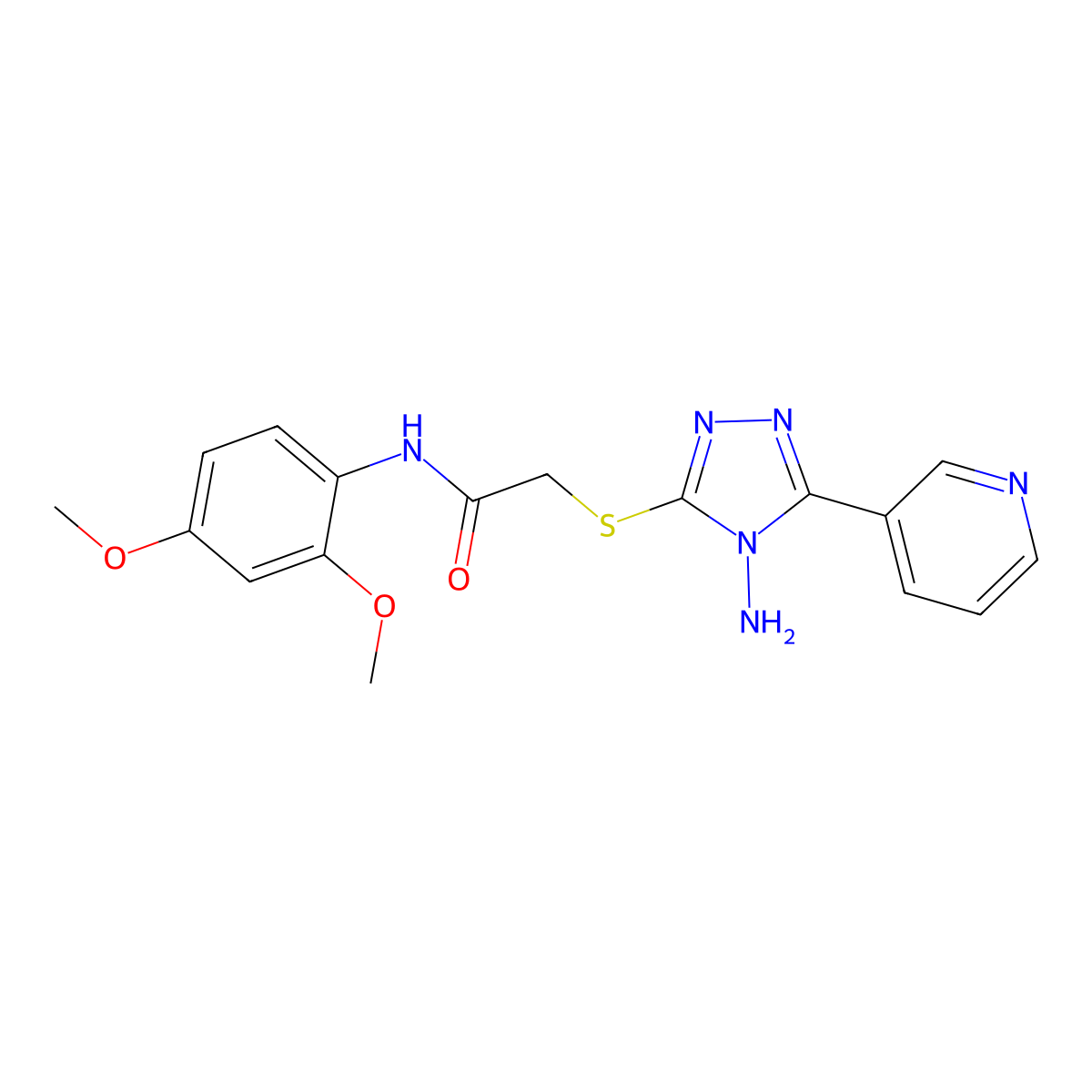 2-((4-amino-5-(pyridin-3-yl)-4H-1,2,4-triazol-3-yl)thio)-N-(2,4-dimethoxyphenyl)acetamide molecular structure, CAS 585554-86-5