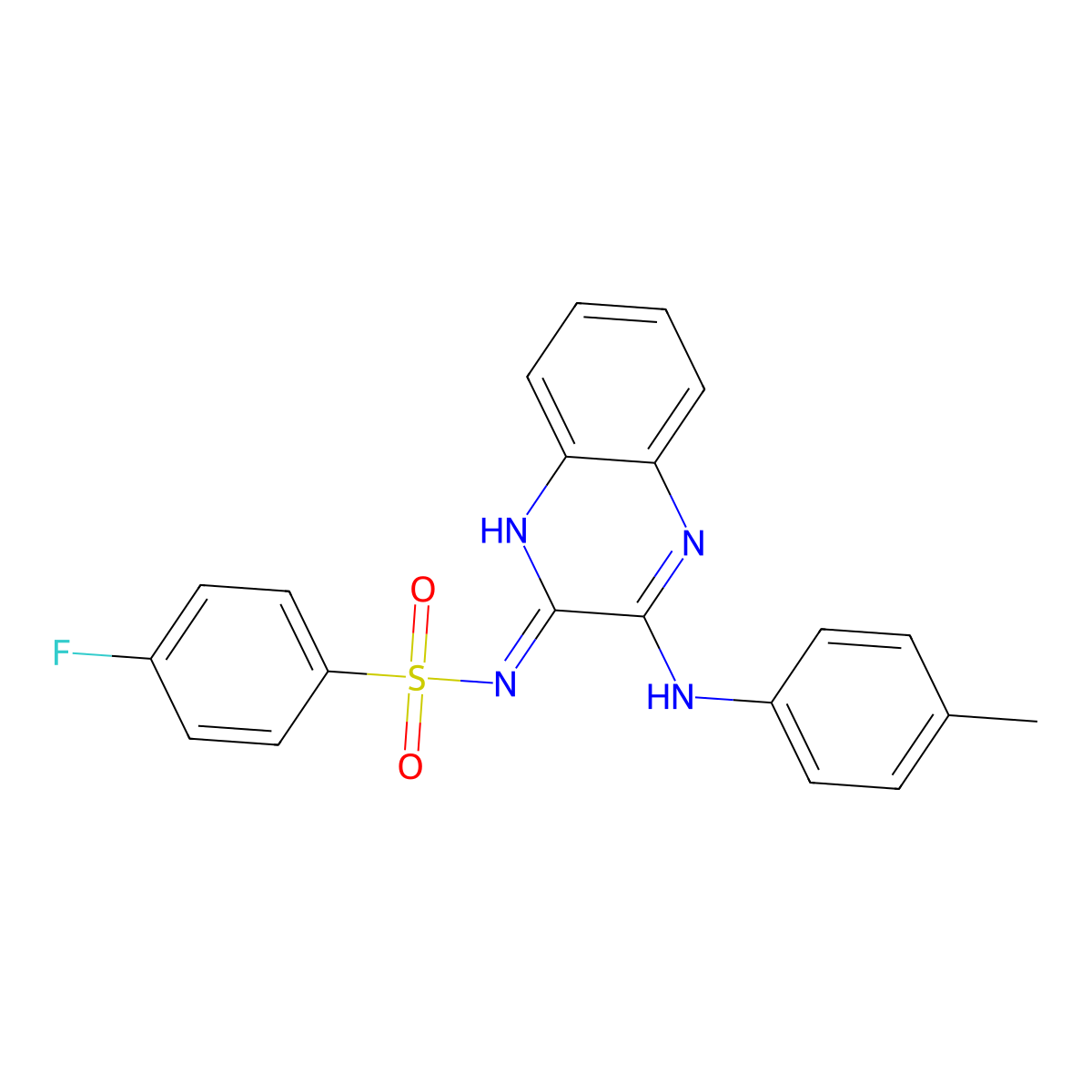 4-fluoro-N-[3-(4-toluidino)-2-quinoxalinyl]benzenesulfonamide molecular structure, CAS 585554-88-7