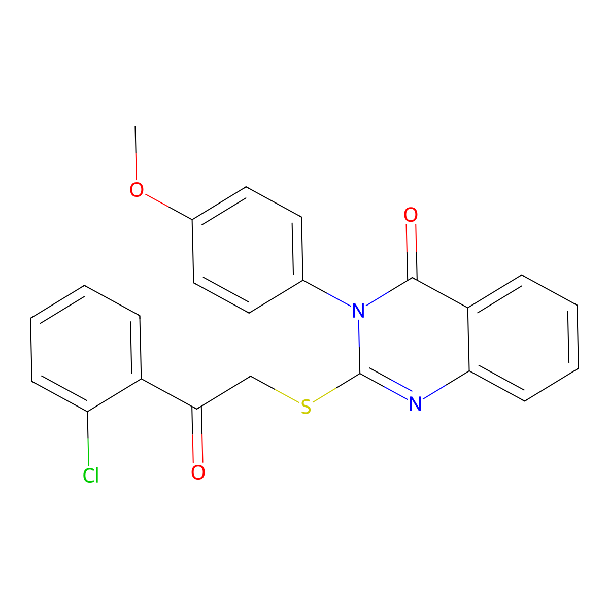 2-((2-(2-Chlorophenyl)-2-oxoethyl)thio)-3-(4-methoxyphenyl)-4(3H)-quinazolinone molecular structure, CAS 585554-96-7