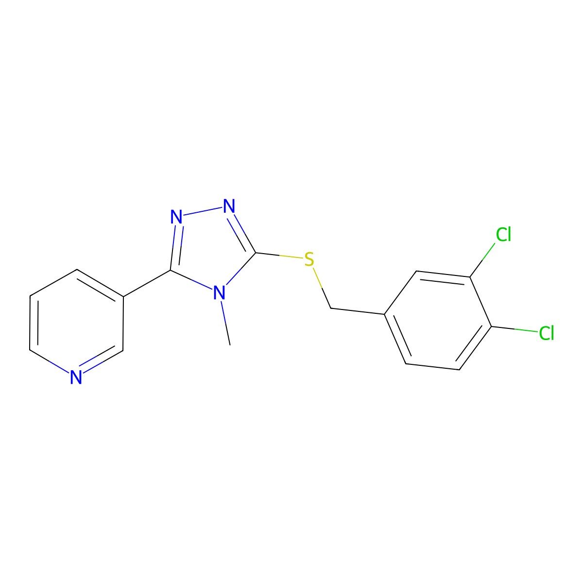 3-{5-[(3,4-dichlorobenzyl)sulfanyl]-4-methyl-4H-1,2,4-triazol-3-yl}pyridine molecular structure, CAS 585554-97-8