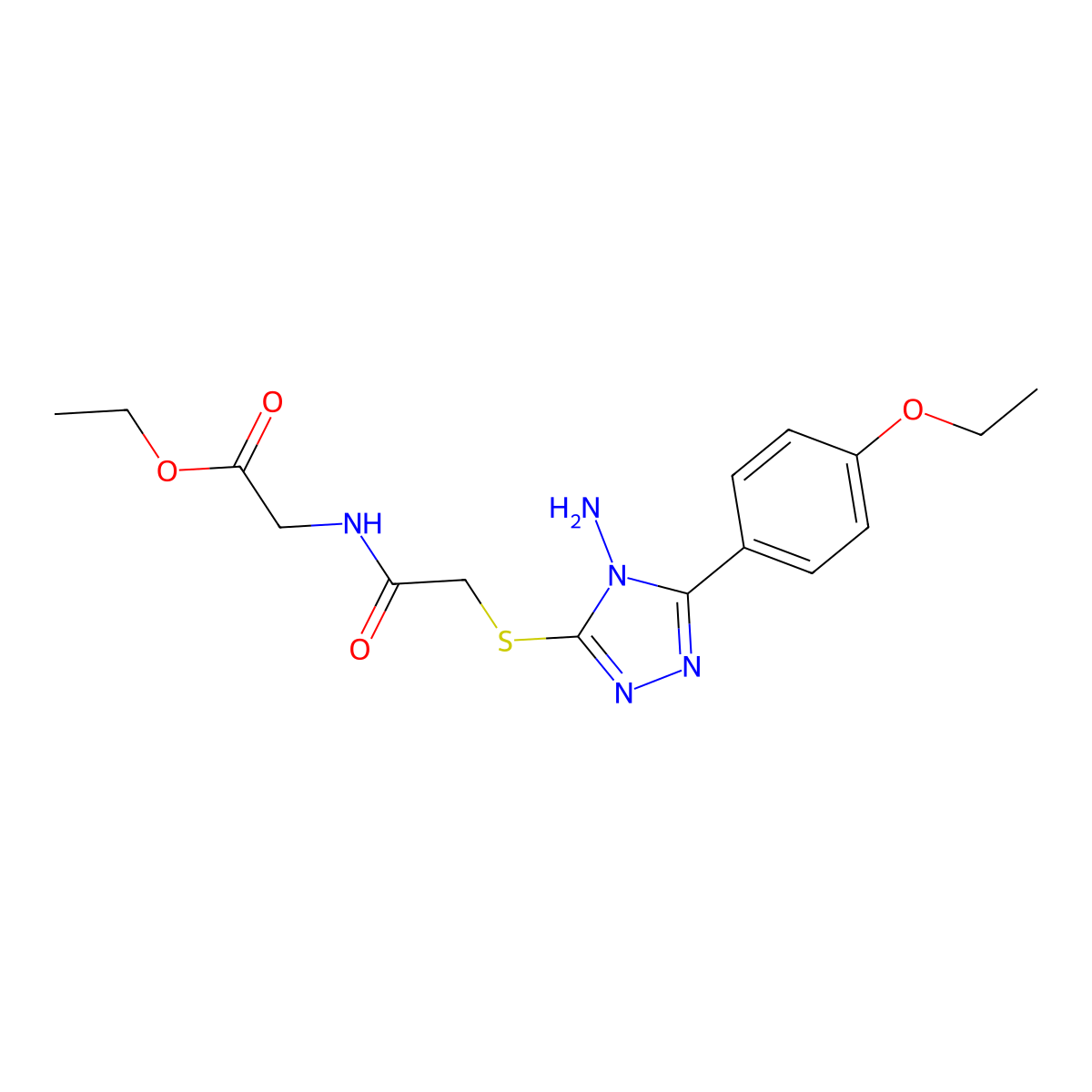 ethyl N-({[4-amino-5-(4-ethoxyphenyl)-4H-1,2,4-triazol-3-yl]sulfanyl}acetyl)glycinate molecular structure, CAS 585555-11-9