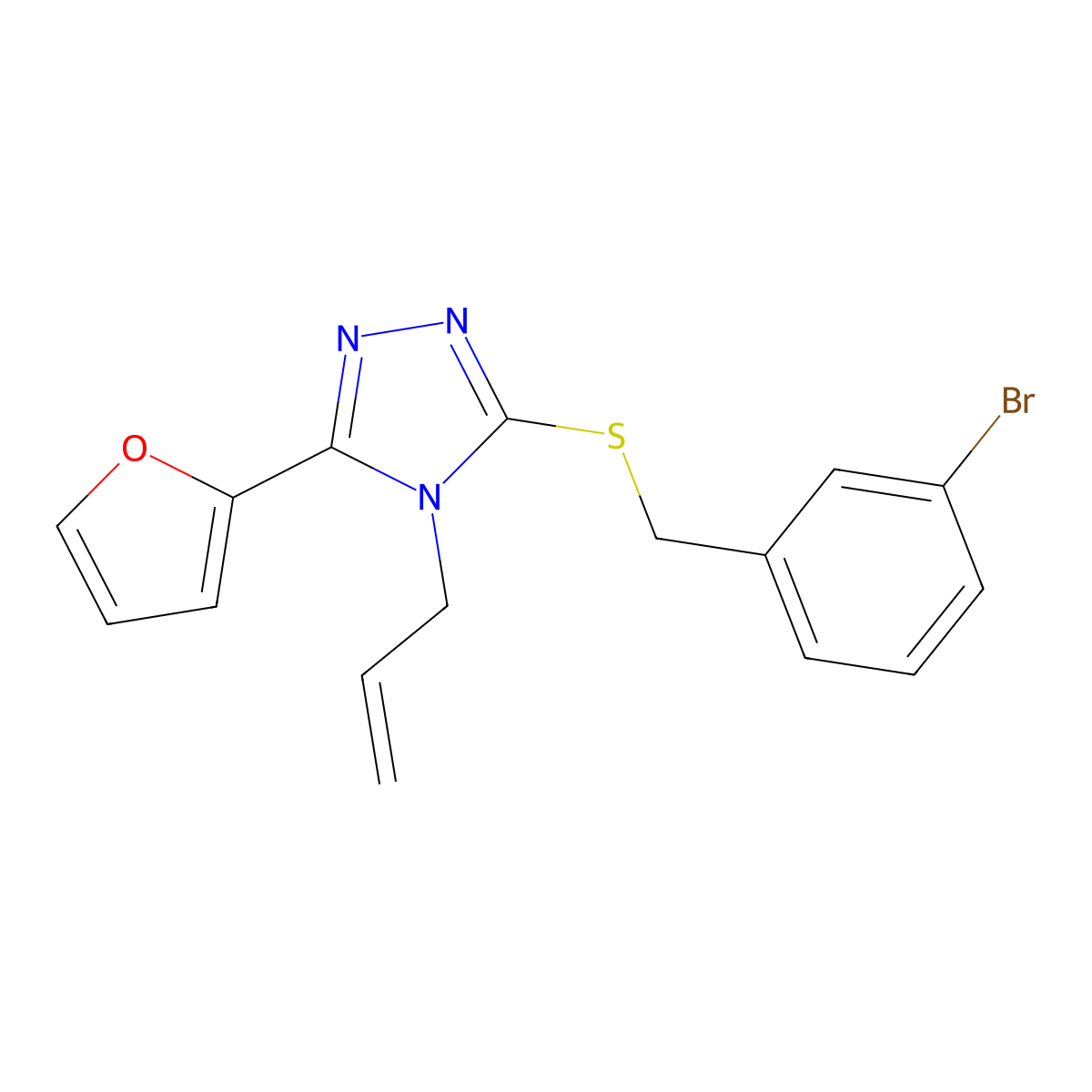 3-[(3-Bromophenyl)methylthio]-5-(2-furyl)-4-prop-2-enyl-1,2,4-triazole molecular structure, CAS 585555-31-3