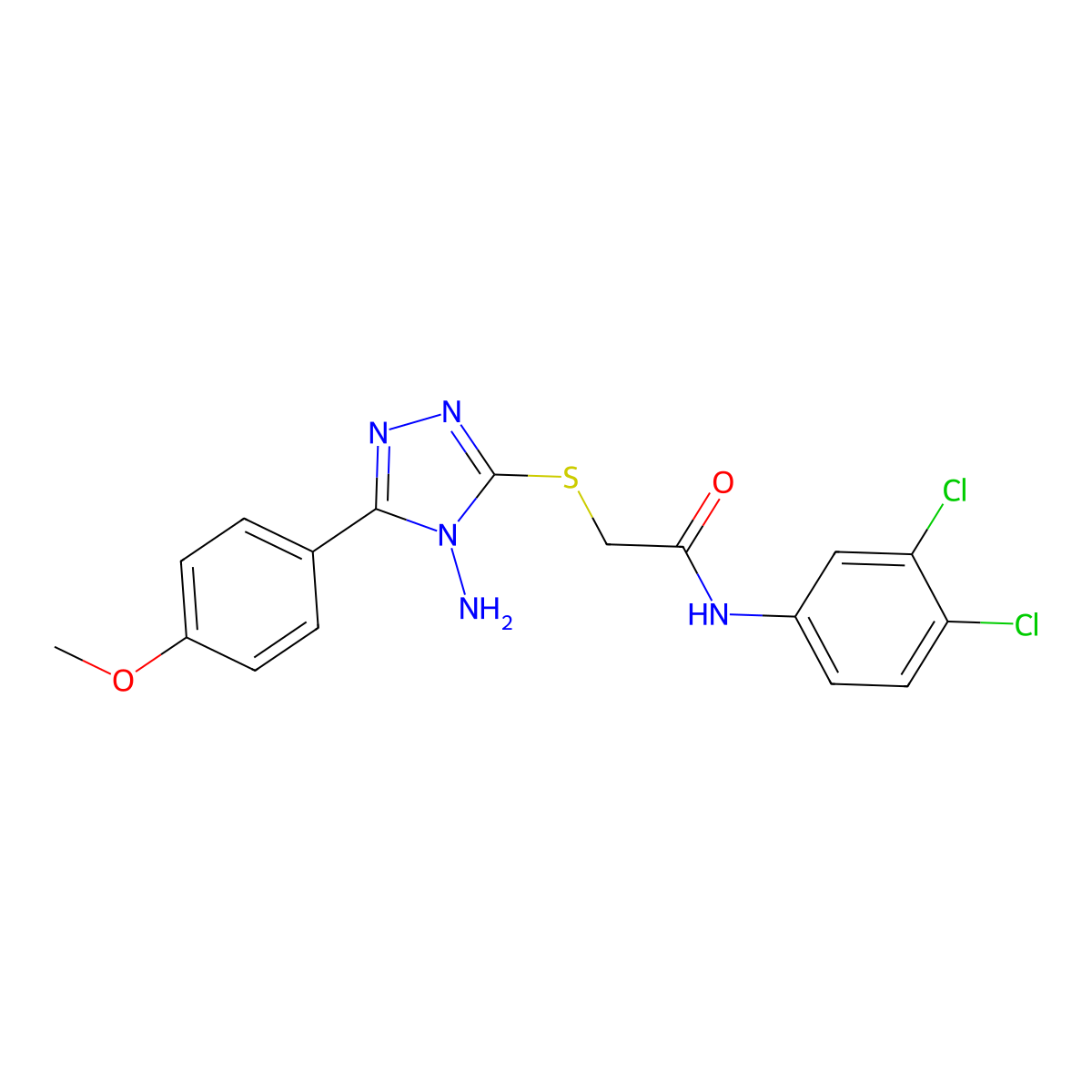 2-((4-amino-5-(4-methoxyphenyl)-4H-1,2,4-triazol-3-yl)thio)-N-(3,4-dichlorophenyl)acetamide molecular structure, CAS 585555-79-9