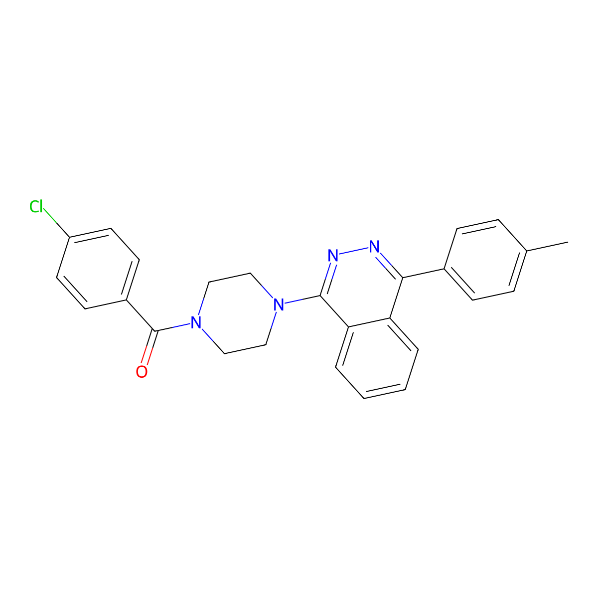 (4-Chlorophenyl)-[4-[4-(4-methylphenyl)phthalazin-1-yl]piperazin-1-yl]methanone molecular structure, CAS 585556-38-3