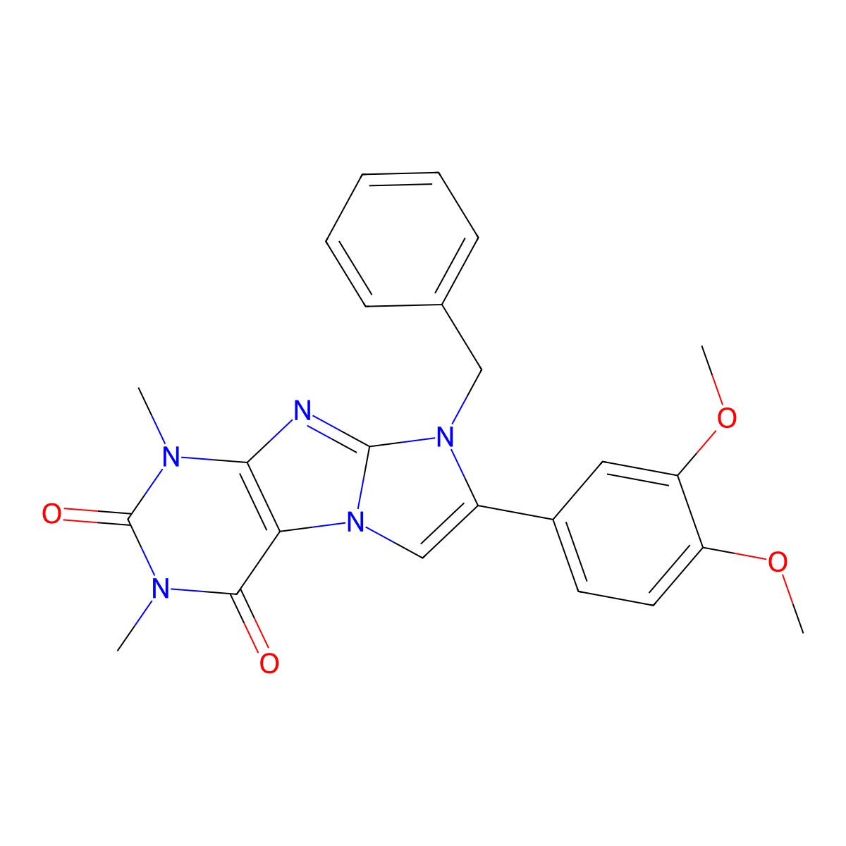 6-Benzyl-7-(3,4-dimethoxyphenyl)-2,4-dimethylpurino[7,8-a]imidazole-1,3-dione molecular structure, CAS 585556-75-8
