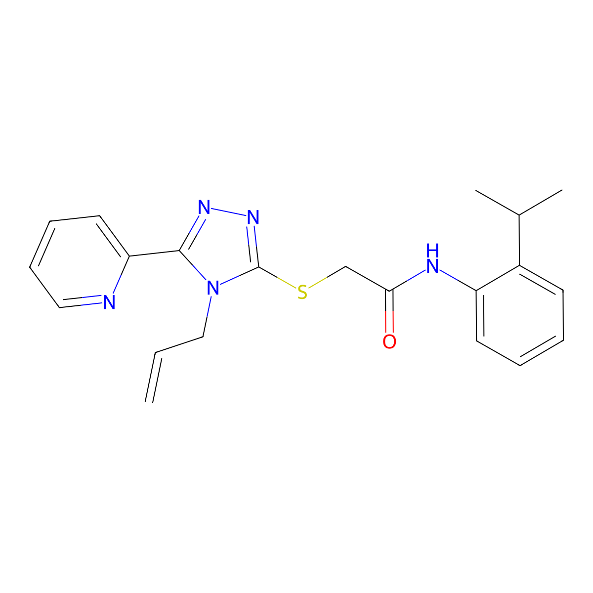 2-{[4-Allyl-5-(2-pyridinyl)-4H-1,2,4-triazol-3-YL]sulfanyl}-N-(2-isopropylphenyl)acetamide molecular structure, CAS 585557-33-1
