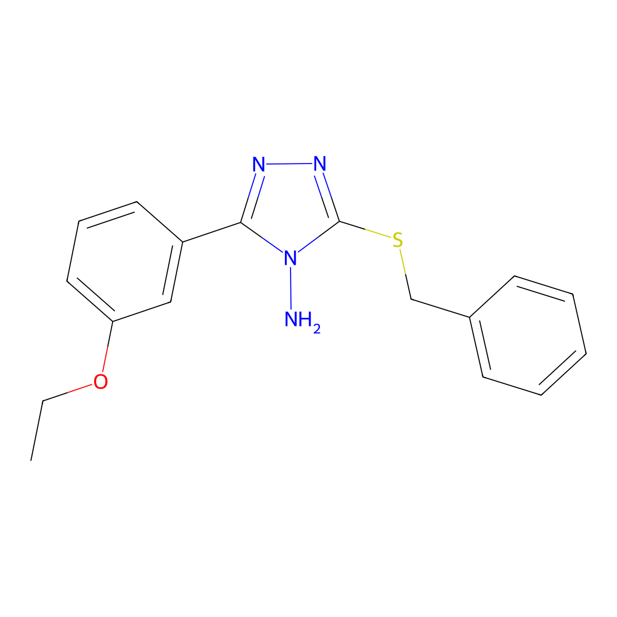 5-(3-Ethoxyphenyl)-3-(phenylmethylthio)-1,2,4-triazole-4-ylamine molecular structure, CAS 585557-88-6