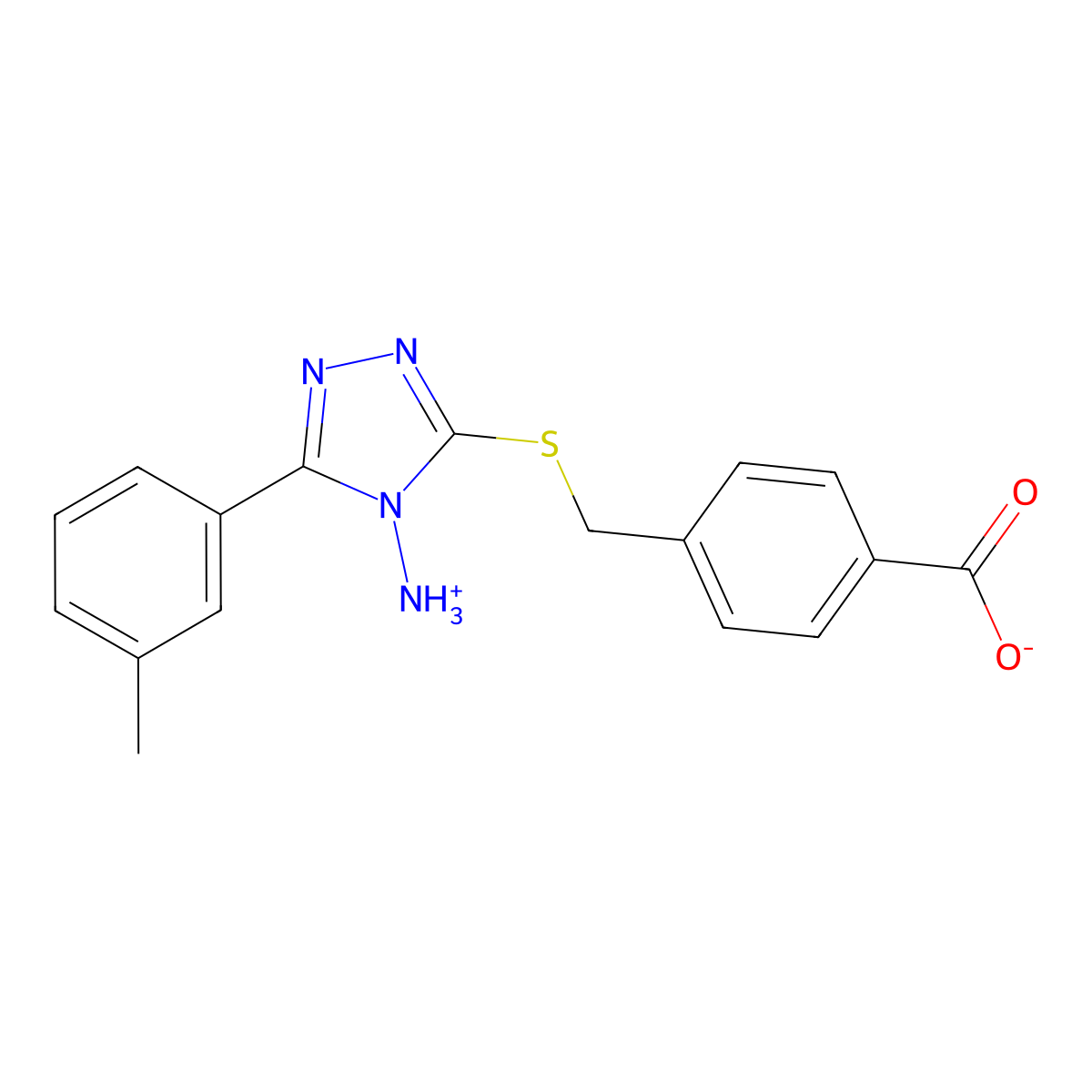 4-({[4-amino-5-(3-methylphenyl)-4H-1,2,4-triazol-3-yl]sulfanyl}methyl)benzoic acid molecular structure, CAS 585558-35-6