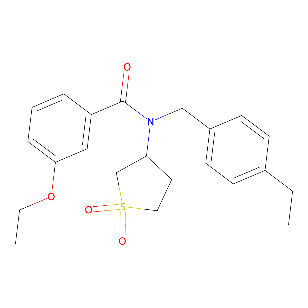 N-(1,1-dioxidotetrahydrothiophen-3-yl)-3-ethoxy-N-(4-ethylbenzyl)benzamide molecular structure, CAS 585558-83-4