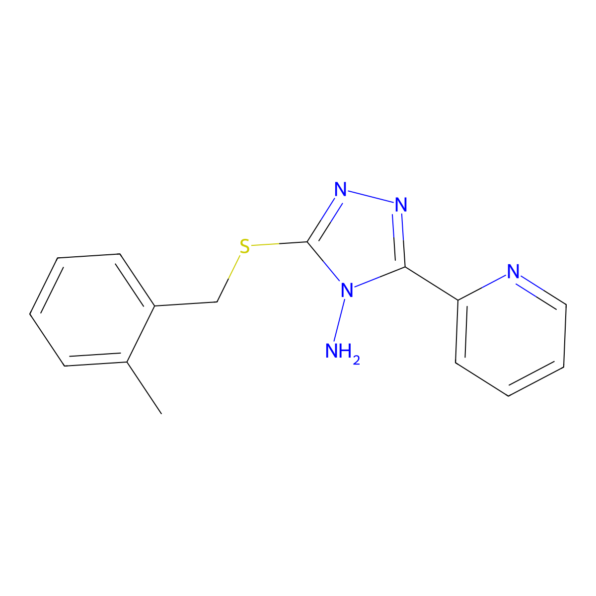 3-((2-Methylbenzyl)thio)-5-(2-pyridinyl)-4H-1,2,4-triazol-4-ylamine molecular structure, CAS 585558-97-0