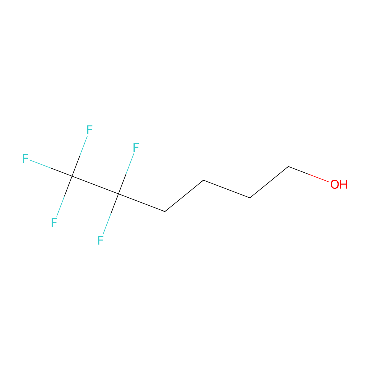 5,5,6,6,6-Pentafluorohexan-1-ol molecular structure, CAS 58556-45-9