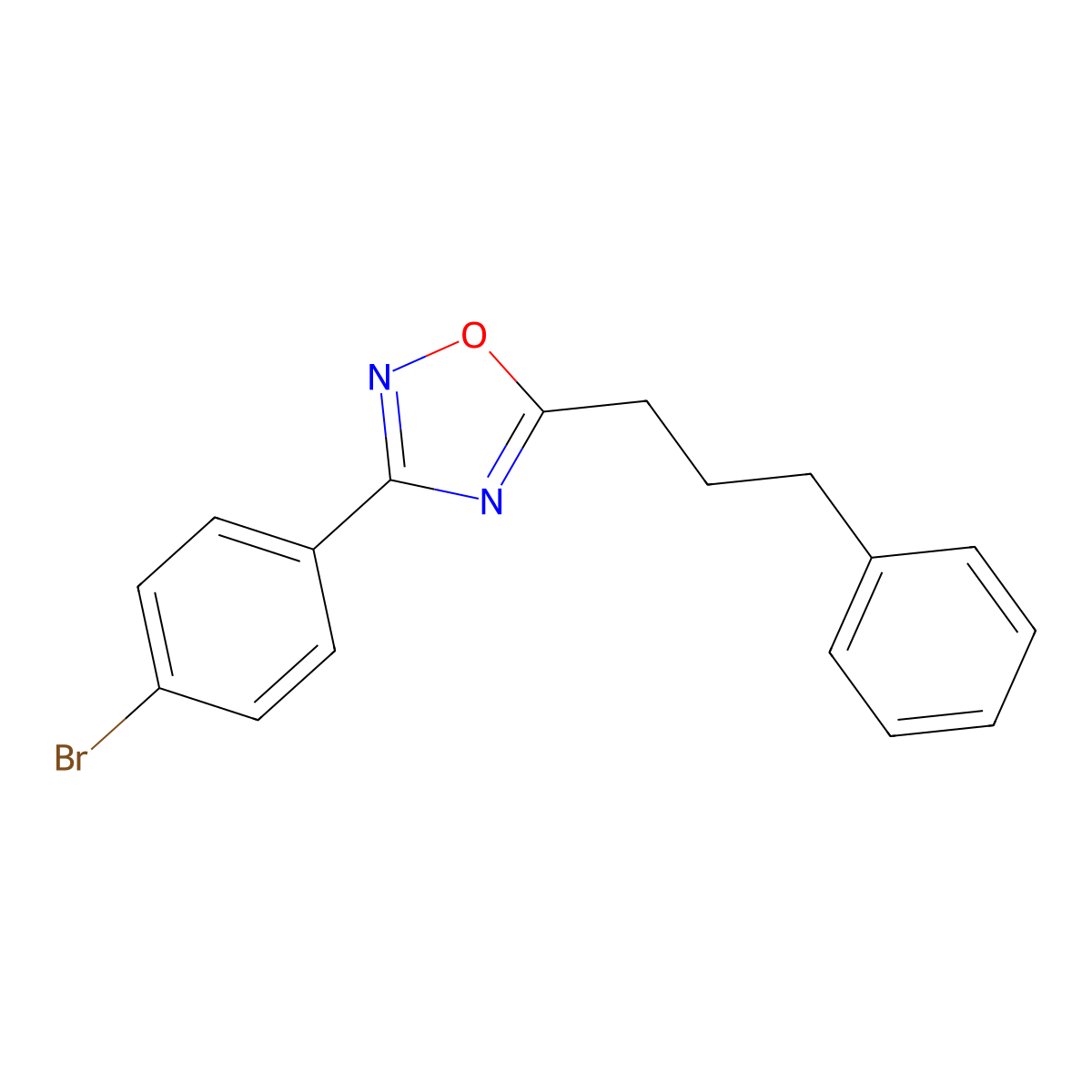 3-(4-Bromophenyl)-5-(3-phenylpropyl)-1,2,4-oxadiazole molecular structure, CAS 585560-15-2