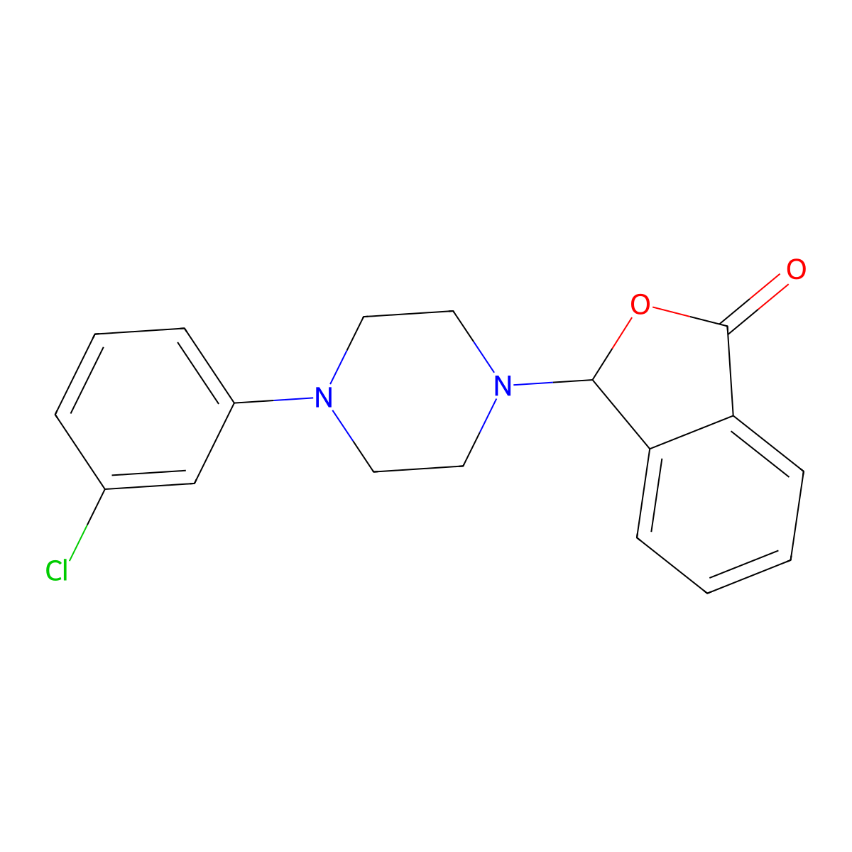 3-[4-(3-chlorophenyl)piperazin-1-yl]-2-benzofuran-1(3H)-one molecular structure, CAS 585560-67-4