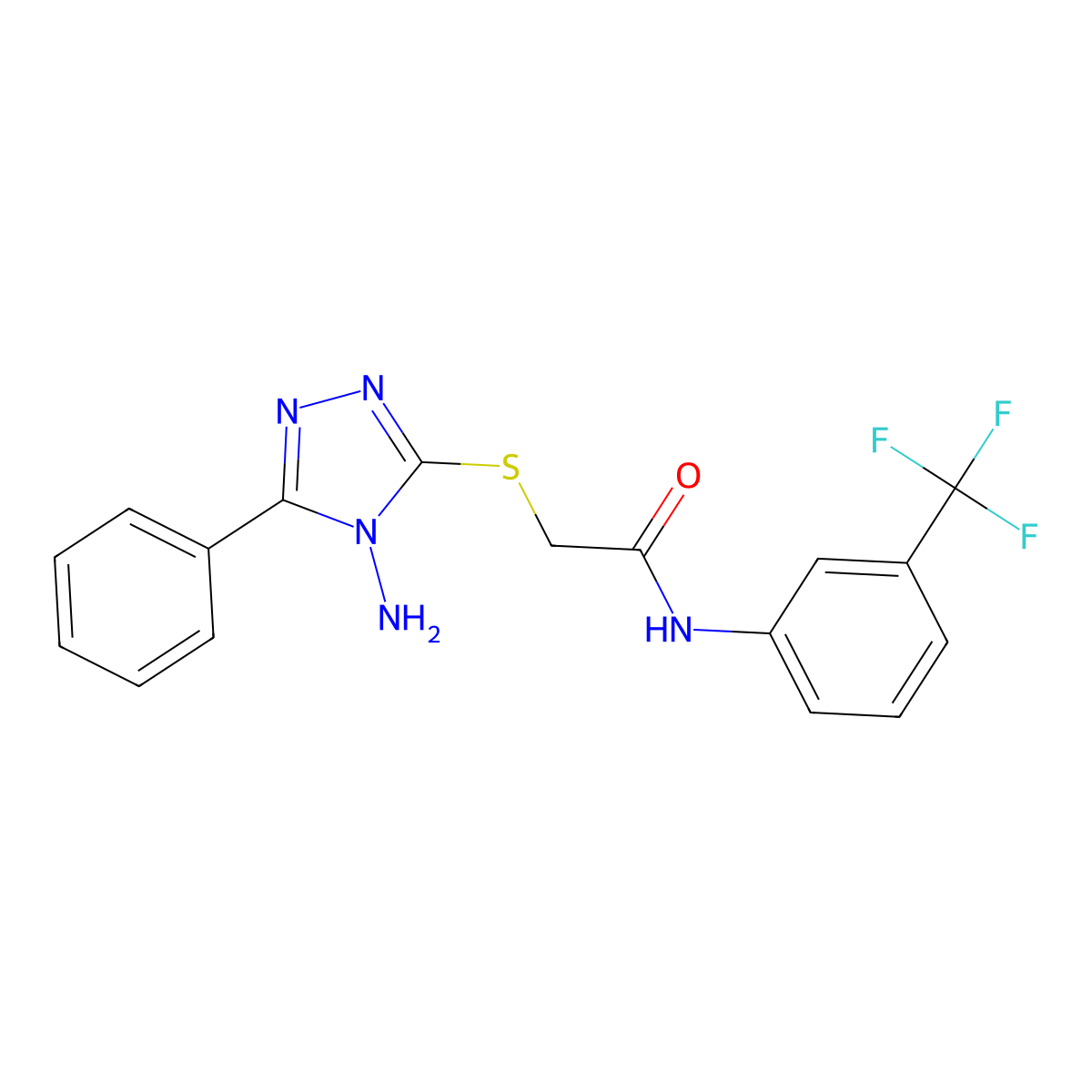 2-[(4-amino-5-phenyl-4H-1,2,4-triazol-3-yl)sulfanyl]-N-[3-(trifluoromethyl)phenyl]acetamide molecular structure, CAS 585560-68-5