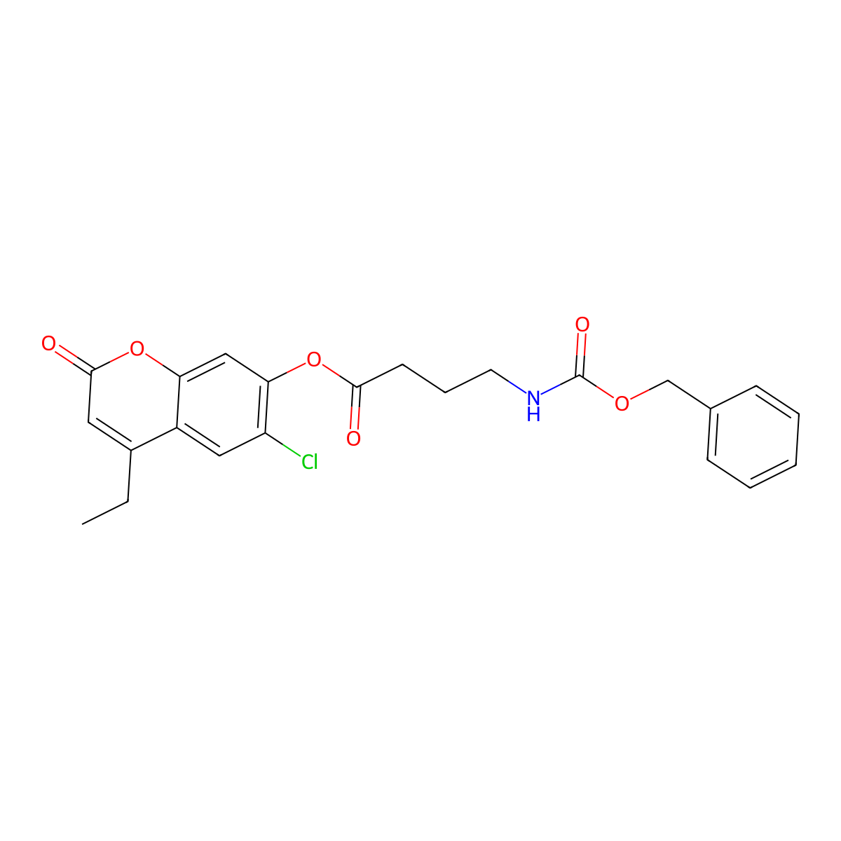 6-chloro-4-ethyl-2-oxo-2H-chromen-7-yl 4-{[(benzyloxy)carbonyl]amino}butanoate molecular structure, CAS 585560-81-2