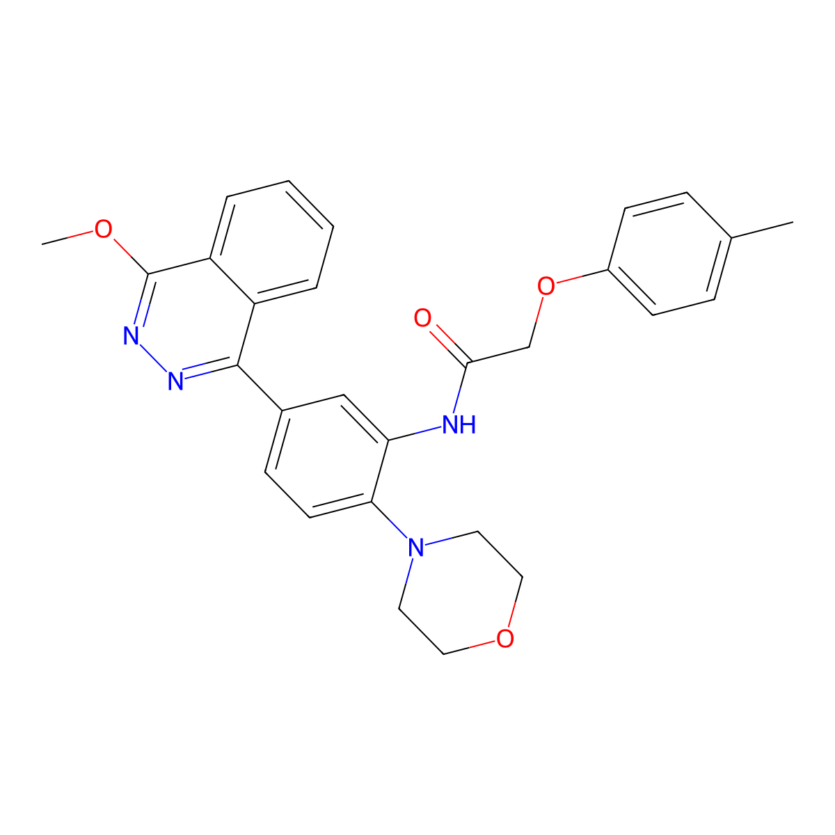 N-[5-(4-methoxyphthalazin-1-yl)-2-morpholin-4-ylphenyl]-2-(4-methylphenoxy)acetamide molecular structure, CAS 585561-92-8