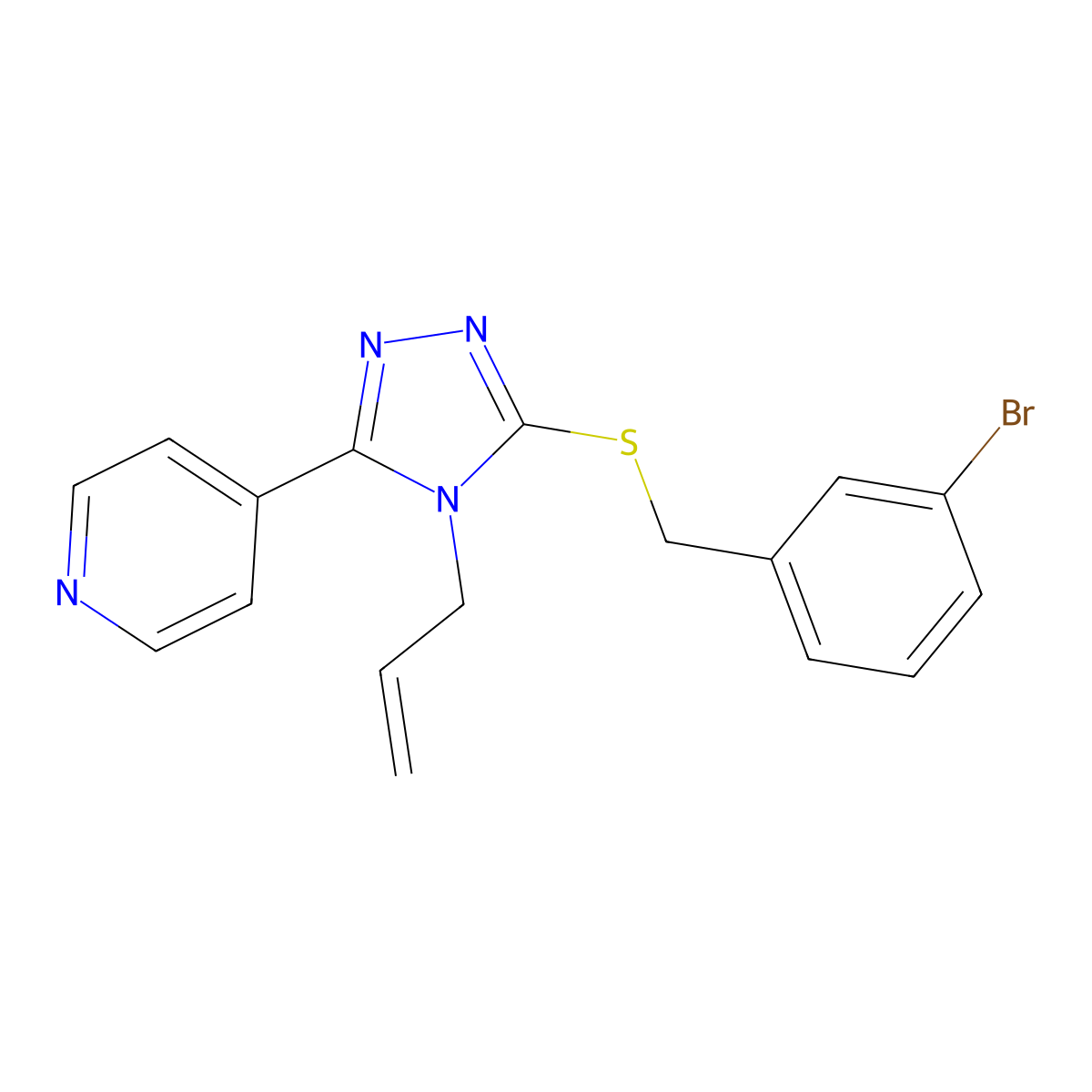 3-[(3-Bromophenyl)methylthio]-4-prop-2-enyl-5-(4-pyridyl)-1,2,4-triazole molecular structure, CAS 585561-94-0