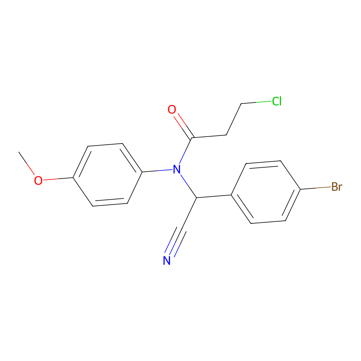 N-[(4-bromophenyl)-cyanomethyl]-3-chloro-N-(4-methoxyphenyl)propanamide molecular structure, CAS 585562-53-4