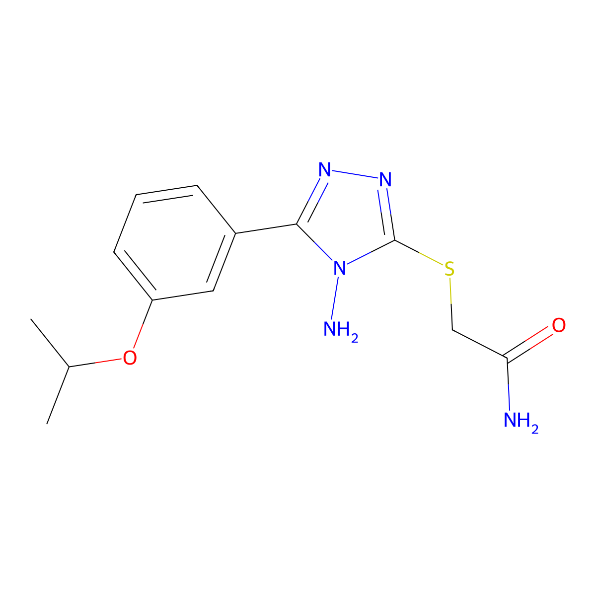 2-{4-Amino-5-[3-(methylethoxy)phenyl]-1,2,4-triazol-3-ylthio}acetamide molecular structure, CAS 585563-30-0