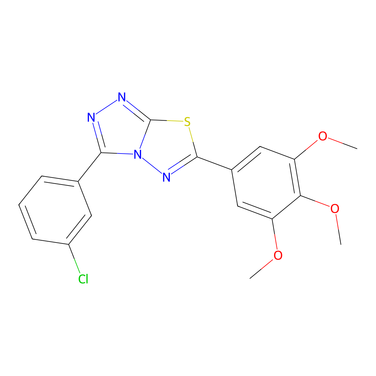 3-(3-Chlorophenyl)-6-(3,4,5-trimethoxyphenyl)[1,2,4]triazolo[3,4-b][1,3,4]thiadiazole molecular structure, CAS 585563-43-5