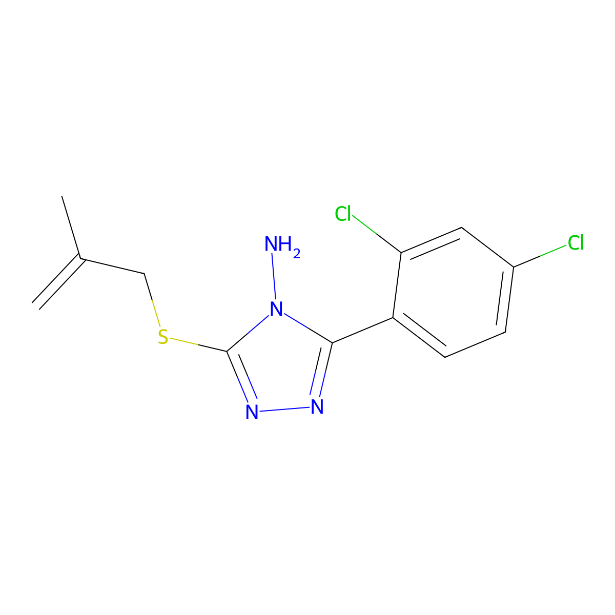 3-(2,4-dichlorophenyl)-5-[(2-methylprop-2-en-1-yl)sulfanyl]-4H-1,2,4-triazol-4-amine molecular structure, CAS 585563-45-7