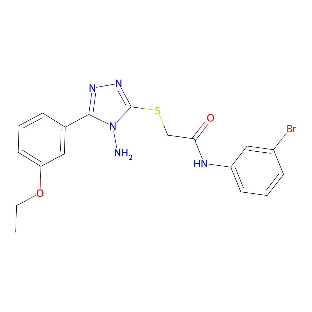 2-{[4-amino-5-(3-ethoxyphenyl)-4H-1,2,4-triazol-3-yl]sulfanyl}-N-(3-bromophenyl)acetamide molecular structure, CAS 585563-49-1