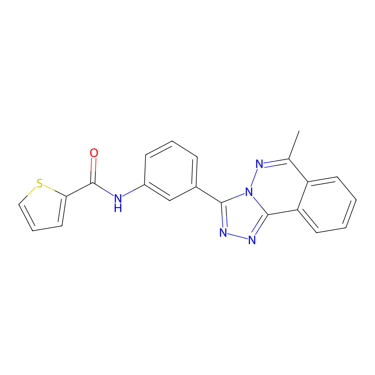 N-[3-(6-methyl-[1,2,4]triazolo[3,4-a]phthalazin-3-yl)phenyl]thiophene-2-carboxamide molecular structure, CAS 585563-50-4