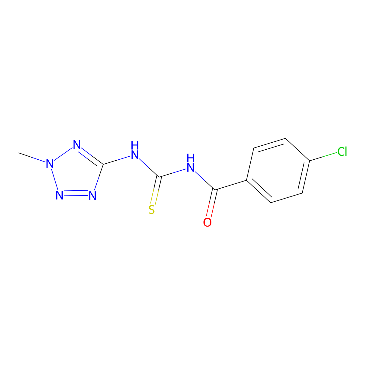 4-chloro-N-[(2-methyltetrazol-5-yl)carbamothioyl]benzamide molecular structure, CAS 585563-73-1