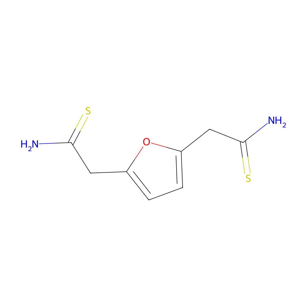 2,2'-Furan-2,5-diyldiethanethioamide molecular structure, CAS 585563-75-3