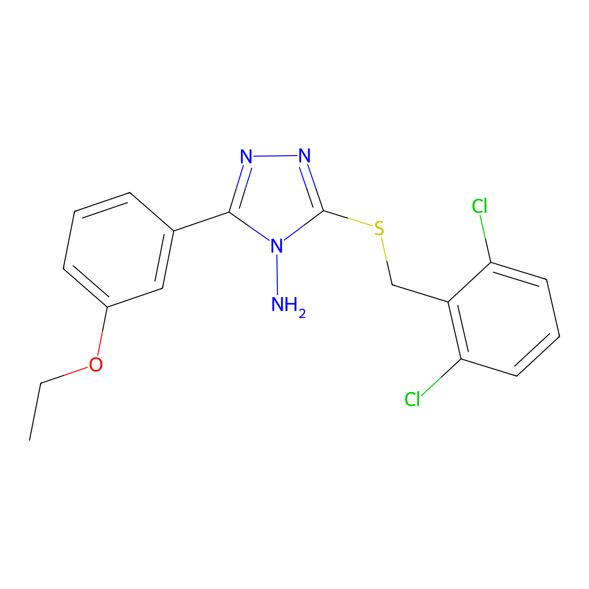 3-[(2,6-Dichlorophenyl)methylthio]-5-(3-ethoxyphenyl)-1,2,4-triazole-4-ylamine molecular structure, CAS 585563-87-7