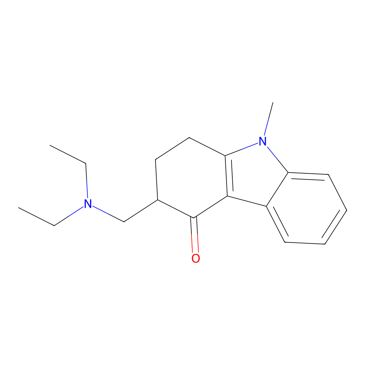 3-(diethylaminomethyl)-9-methyl-2,3-dihydro-1H-carbazol-4-one molecular structure, CAS 585565-73-7