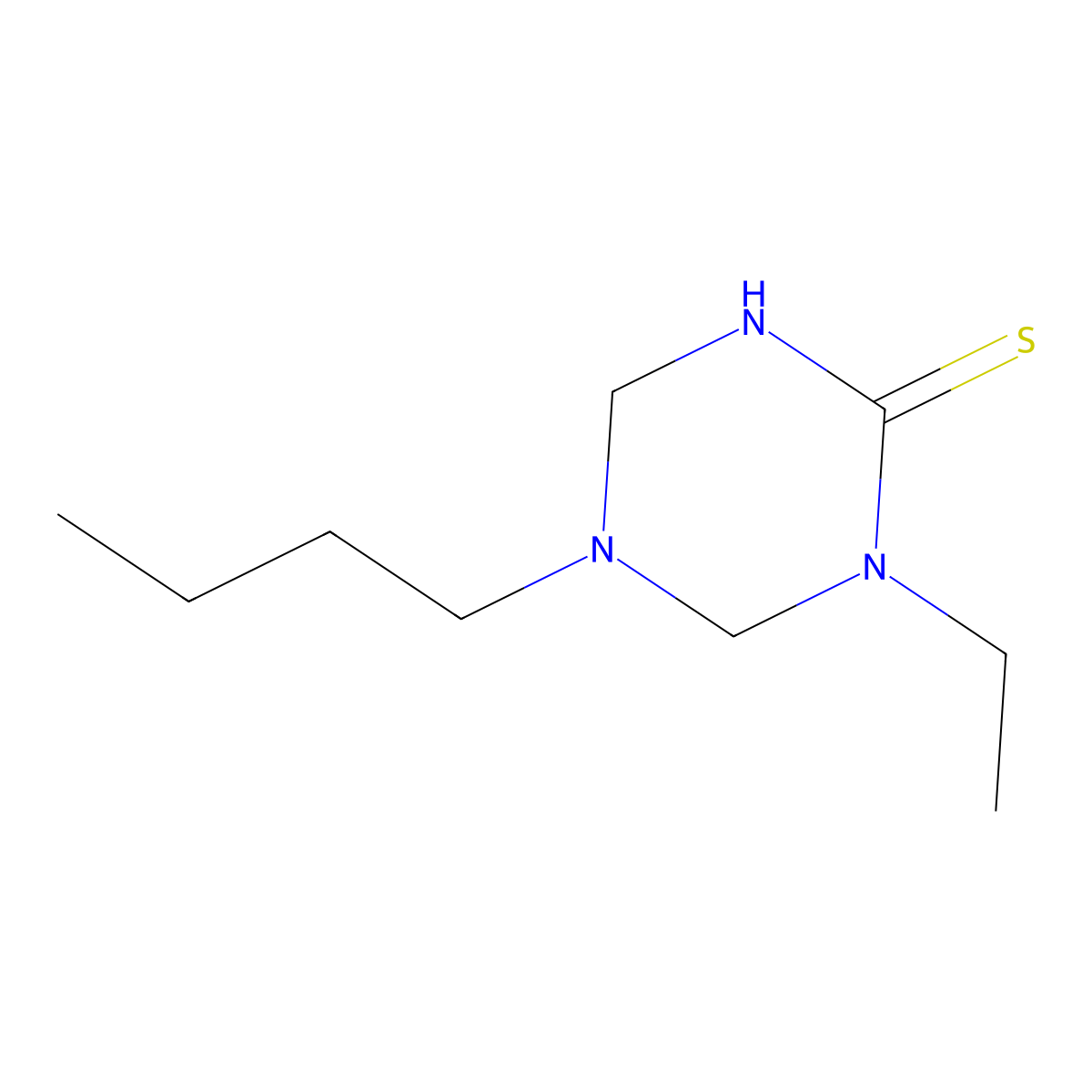 5-Butyl-1-ethyl-1,3,5-triazinane-2-thione molecular structure, CAS 585566-87-6