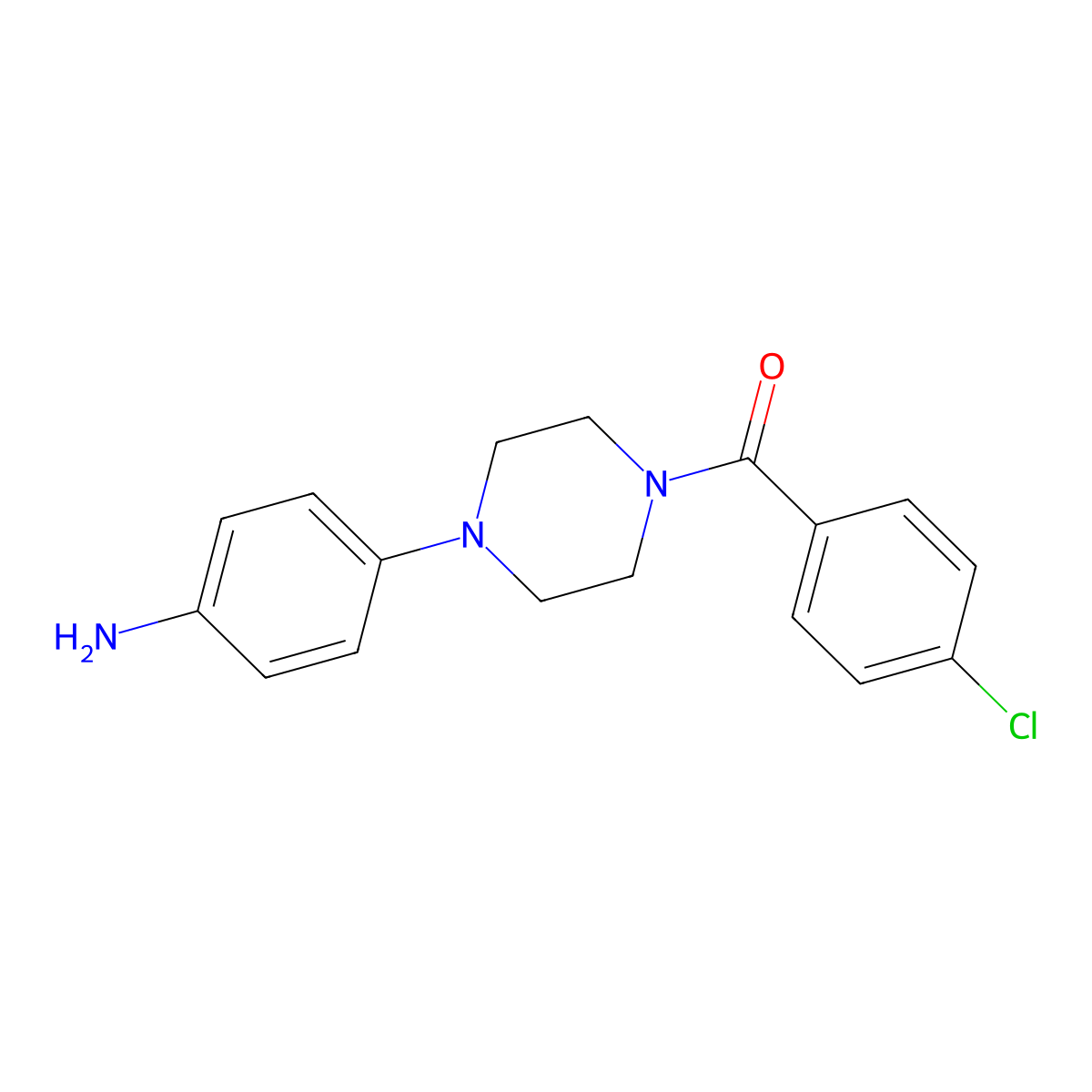 (4-(4-Aminophenyl)piperazin-1-yl)(4-chlorophenyl)methanone molecular structure, CAS 585567-84-6