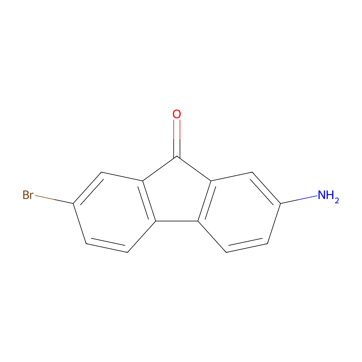 2-Amino-7-bromo-9-fluorenone molecular structure, CAS 58557-63-4