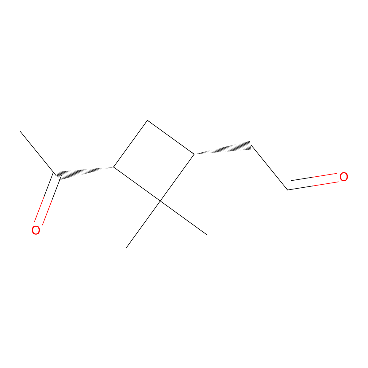 2-((1R,3R)-3-acetyl-2,2-dimethylcyclobutyl)acetaldehyde molecular structure, CAS 58558-22-8