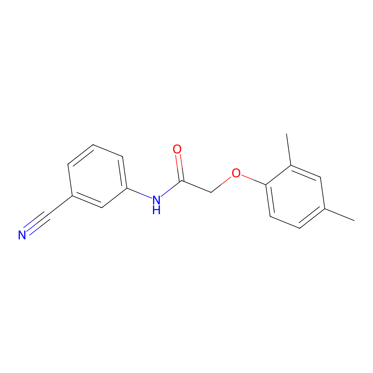 N-(3-cyanophenyl)-2-(2,4-dimethylphenoxy)acetamide molecular structure, CAS 5856-29-1