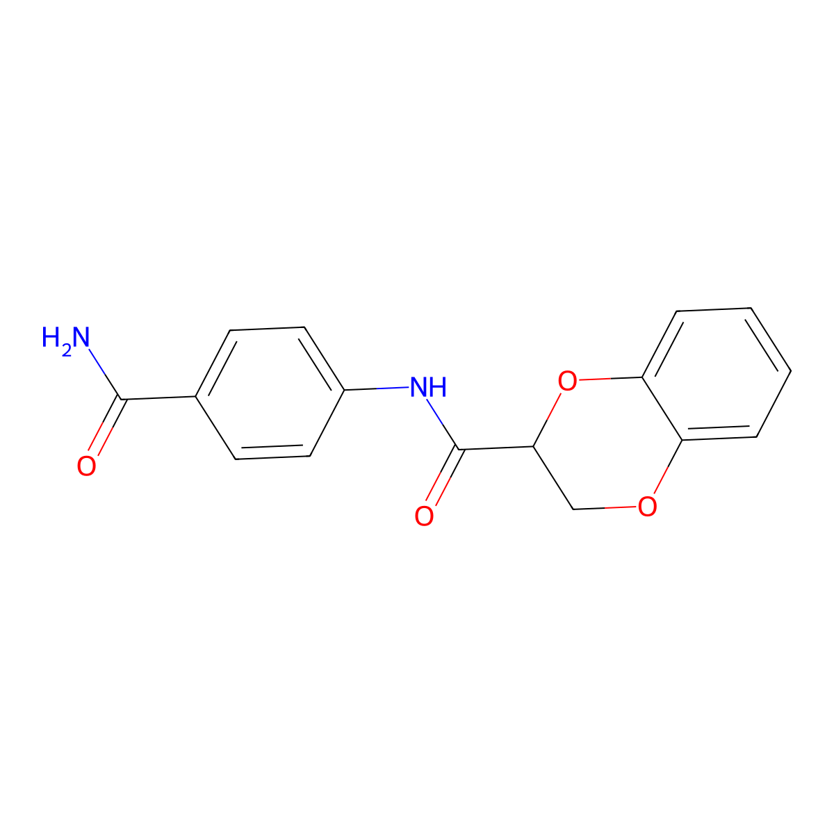 2,3-Dihydro-benzo[1,4]dioxine-2-carboxylic acid (4-carbamoyl-phenyl)-amide molecular structure, CAS 5856-51-9