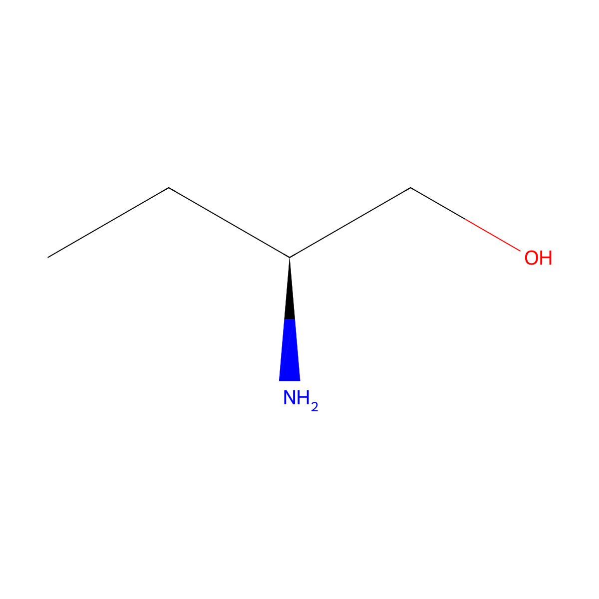 2-Amino-1-butanol, (+)- molecular structure, CAS 5856-62-2