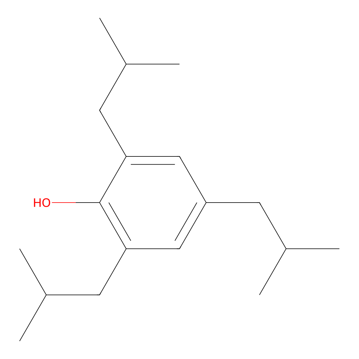 Phenol, 2,4,6-tris(2-methylpropyl)- molecular structure, CAS 5856-99-5