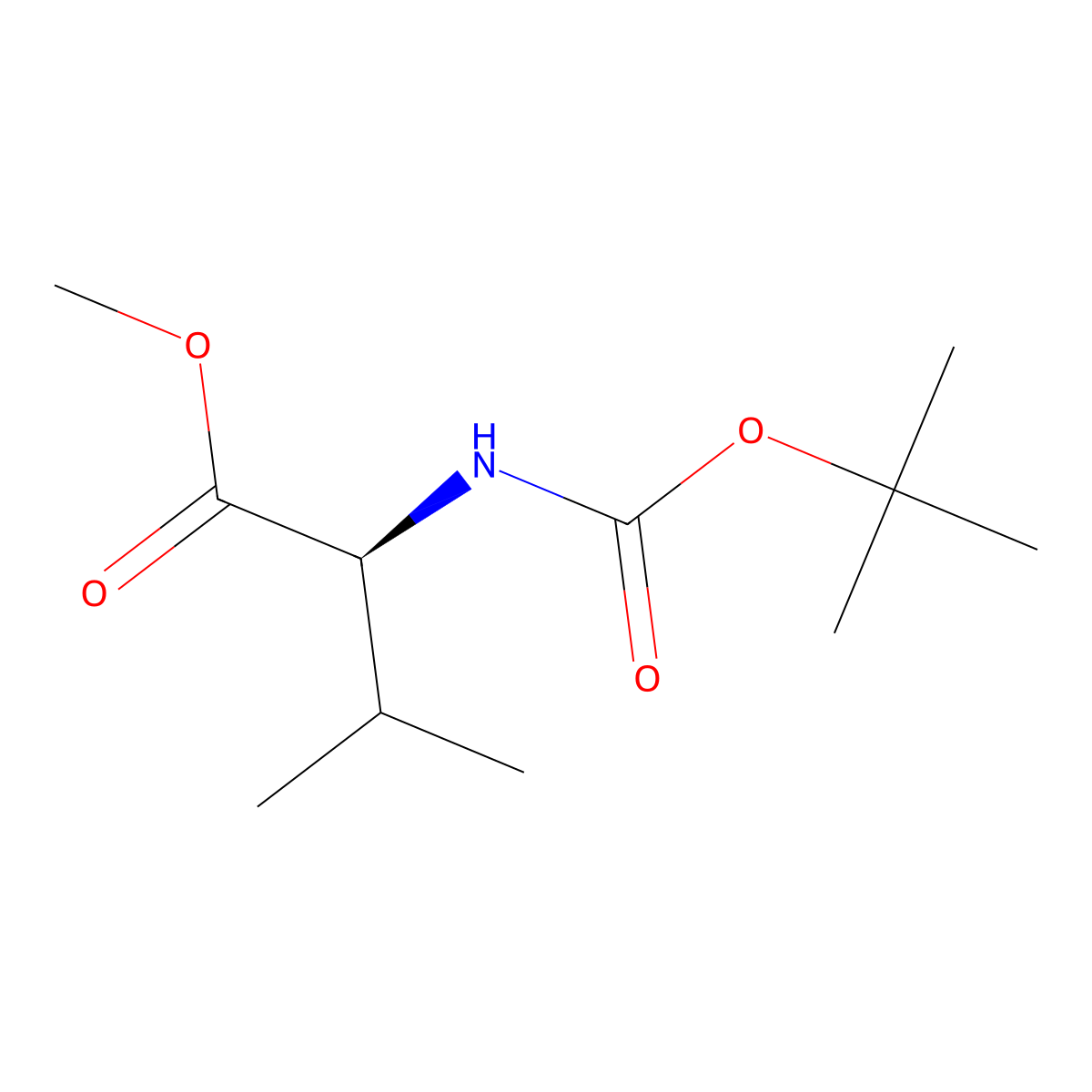 N-(tert-Butoxycarbonyl)-L-valine methyl ester molecular structure, CAS 58561-04-9