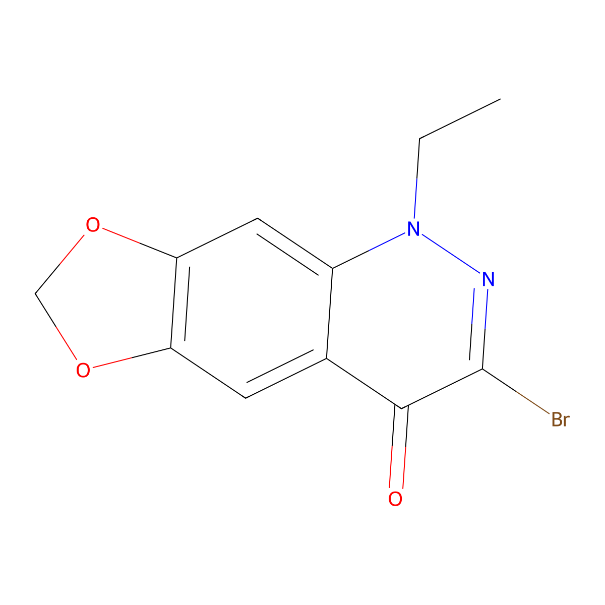 3-Bromo-1-ethyl-1,3-dioxolo(4,5-g)cinnolin-4(1H)-one molecular structure, CAS 58561-09-4