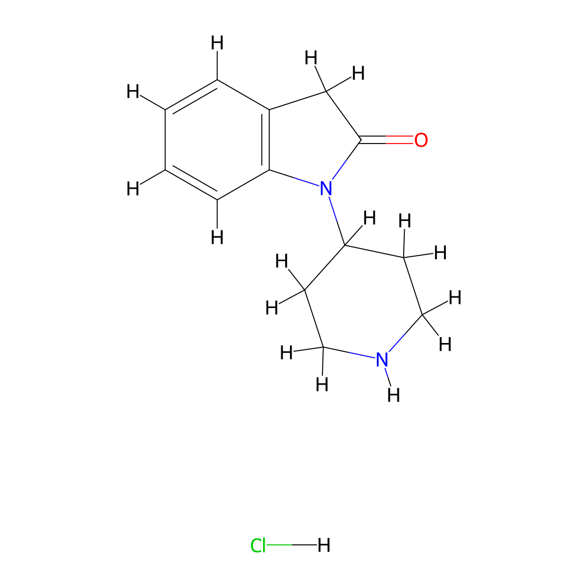 1-(Piperidin-4-yl)indolin-2-one hydrochloride molecular structure, CAS 58562-44-0