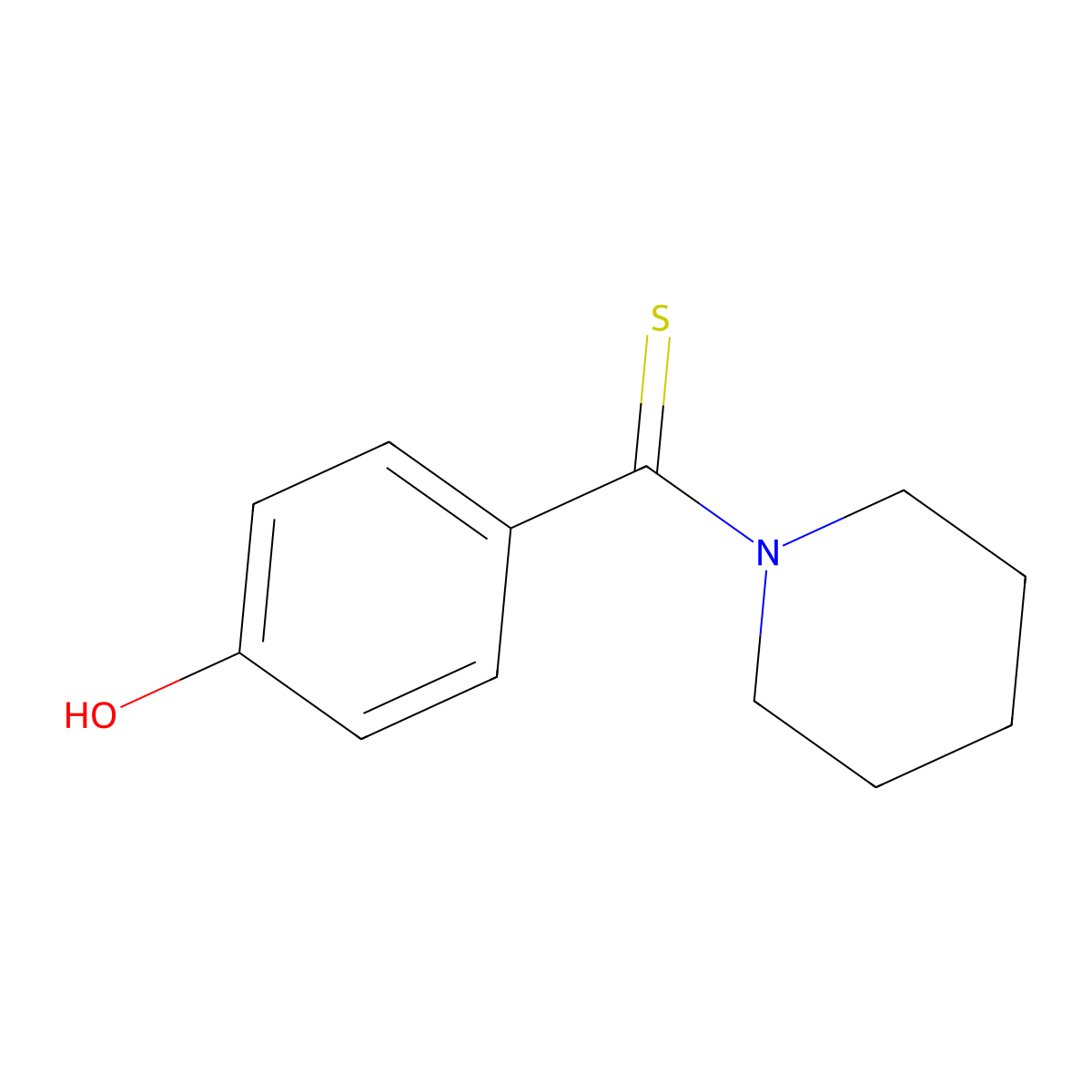Piperidine, 1-[(4-hydroxyphenyl)thioxomethyl]- molecular structure, CAS 58563-55-6