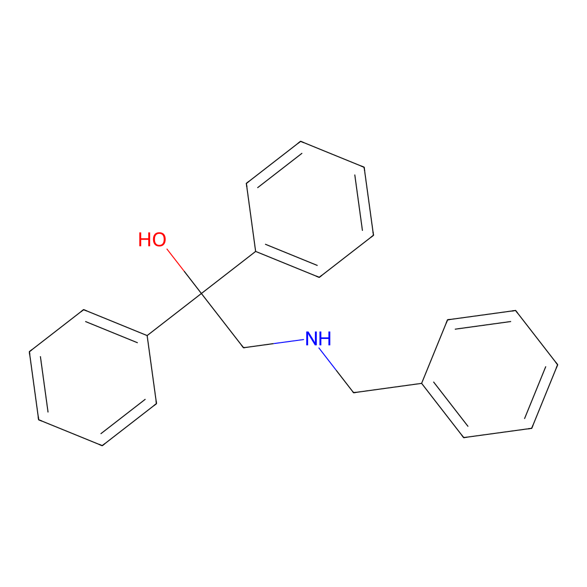 2-(Benzylamino)-1,1-diphenyl-1-ethanol molecular structure, CAS 58565-19-8
